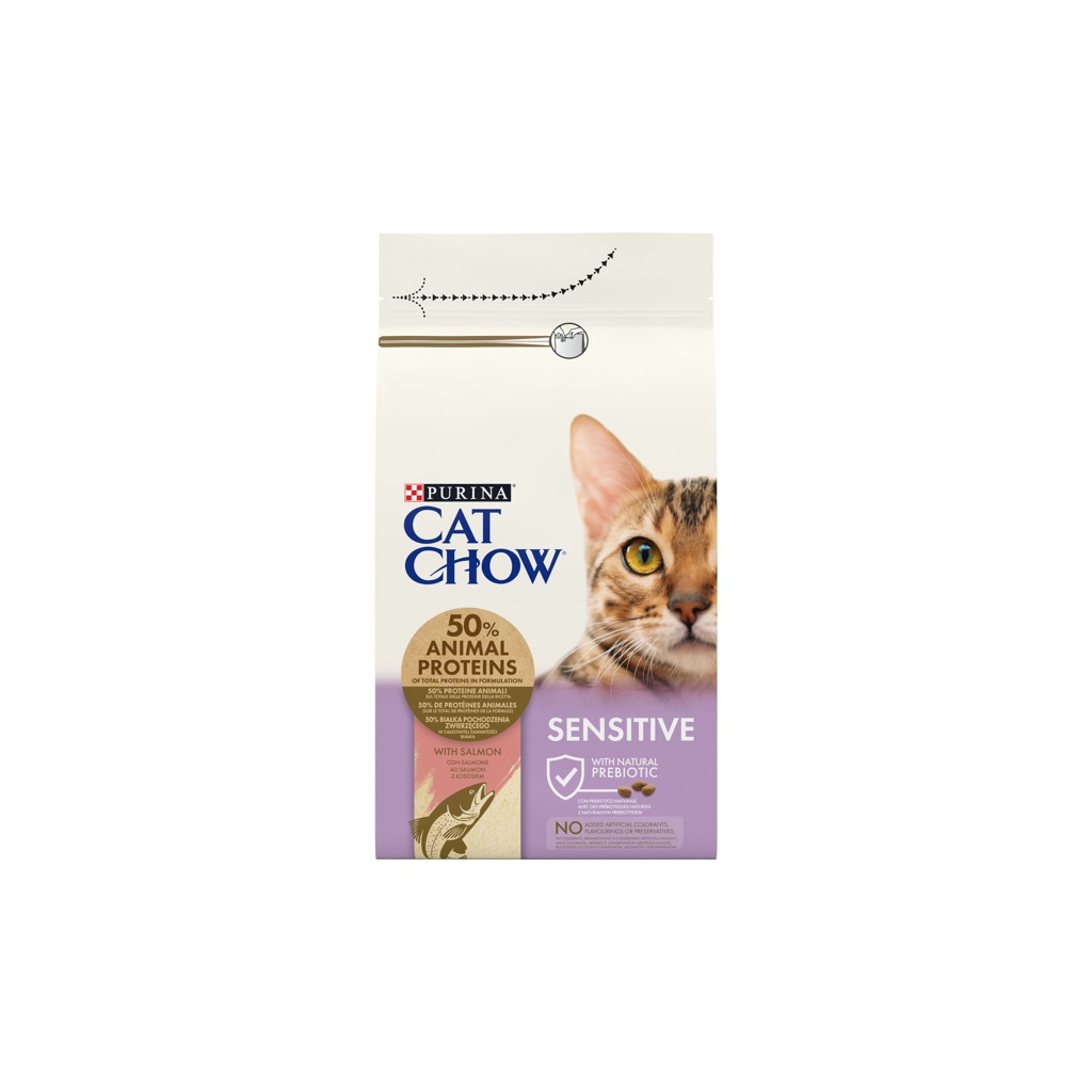 Сухий корм для кішок Purina Cat Chow Sensitive з лососем 15 кг (7613035394902) - зображення 1