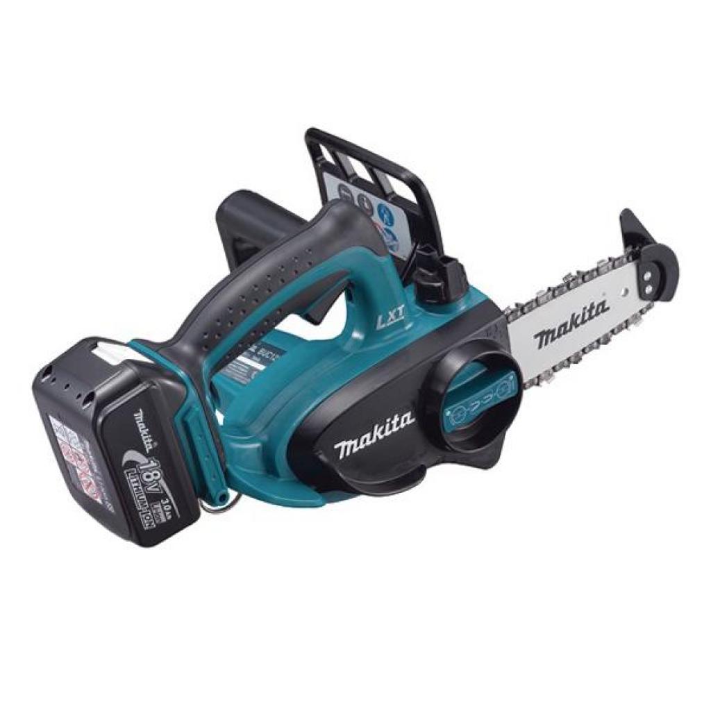 Ланцюгова пила Makita акумуляторна LXT, 18В, 3Аг х 2шт, DC18RC, кейс, 115мм (DUC122RFE) - зображення 1