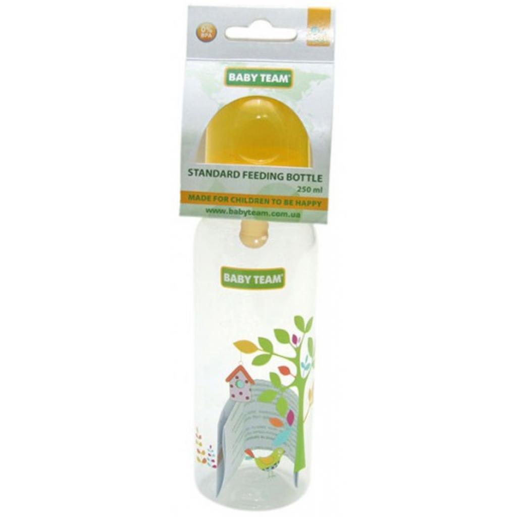 Пляшечка для годування Baby Team з латекс. соскою 250 мл 0+ жовт (1310_желтый) - зображення 1