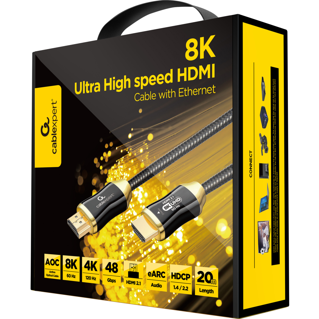 Кабель мультимедійний HDMI M to HDMI M 25.0m V2.1 8K60Hz optical Cablexpert (CCBP-HDMI8K-AOC-25M-EU) - зображення 3