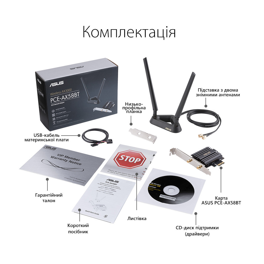 Мережева карта Wi-Fi ASUS PCE-AX58BT - зображення 5