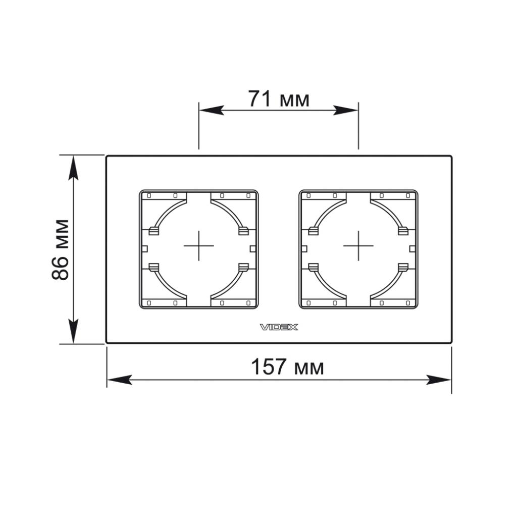 Рамка Videx BINERA мідний алюміній 2 пости (VF-BNFRA2H-CP) - изображение 3