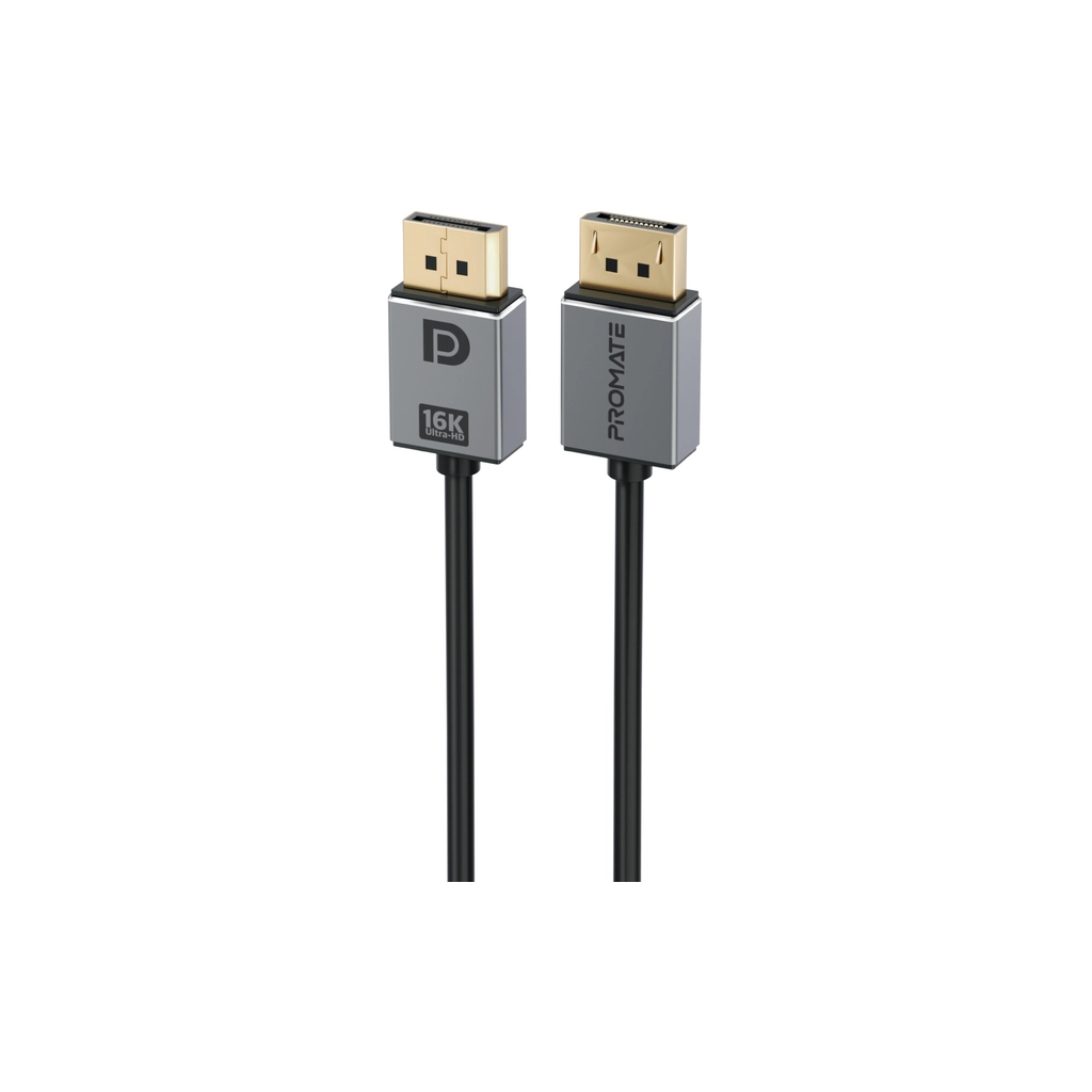 Кабель мультимедійний DisplayPort to DisplayPort v.2.0 dplink-16k.black Promate (dplink-16k.black) - зображення 1