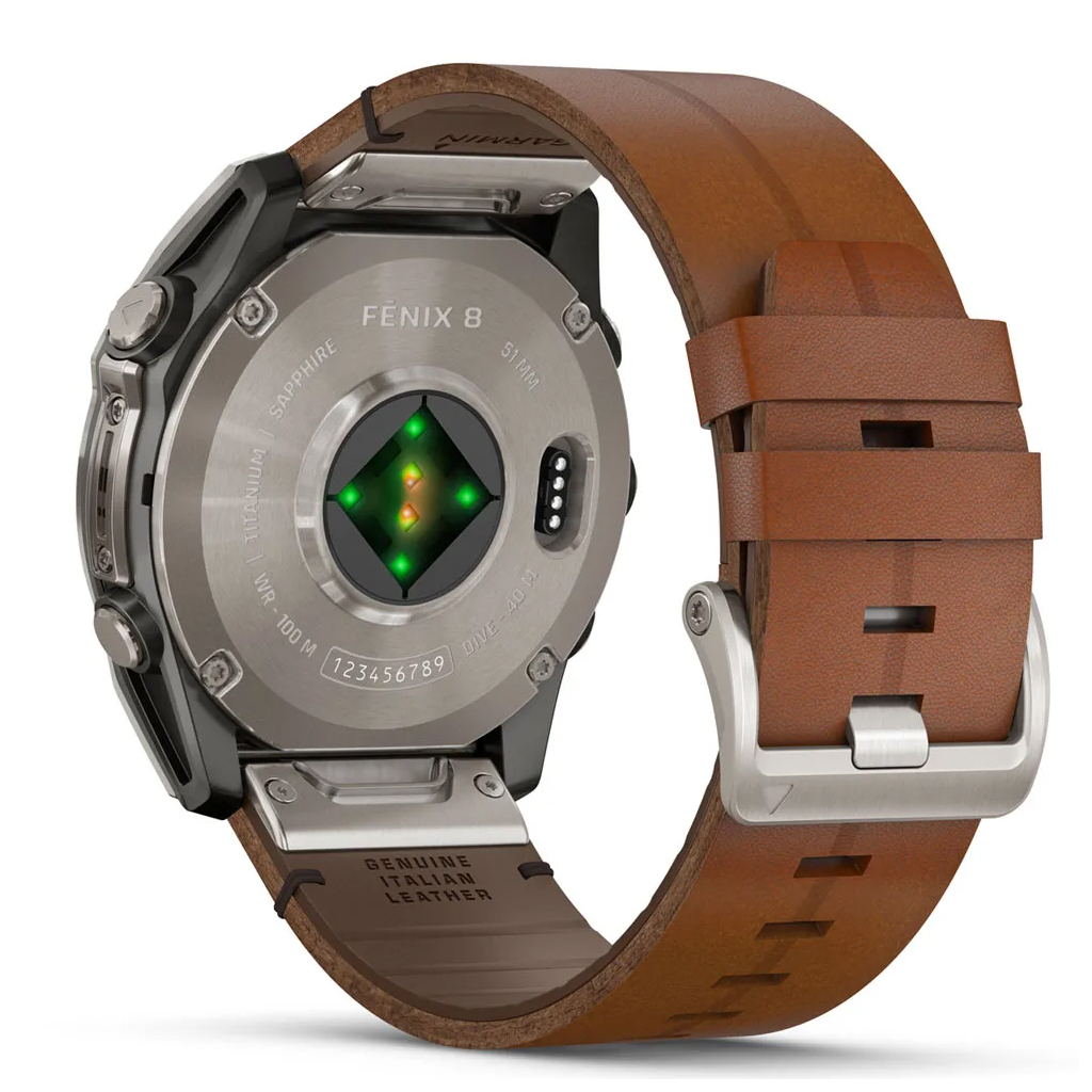 Смарт-годинник Garmin fenix 8 51mm,AMOLED,Sapphire, Bare Ti, Blk/Chsnt Lthr (010-02905-40) - зображення 6