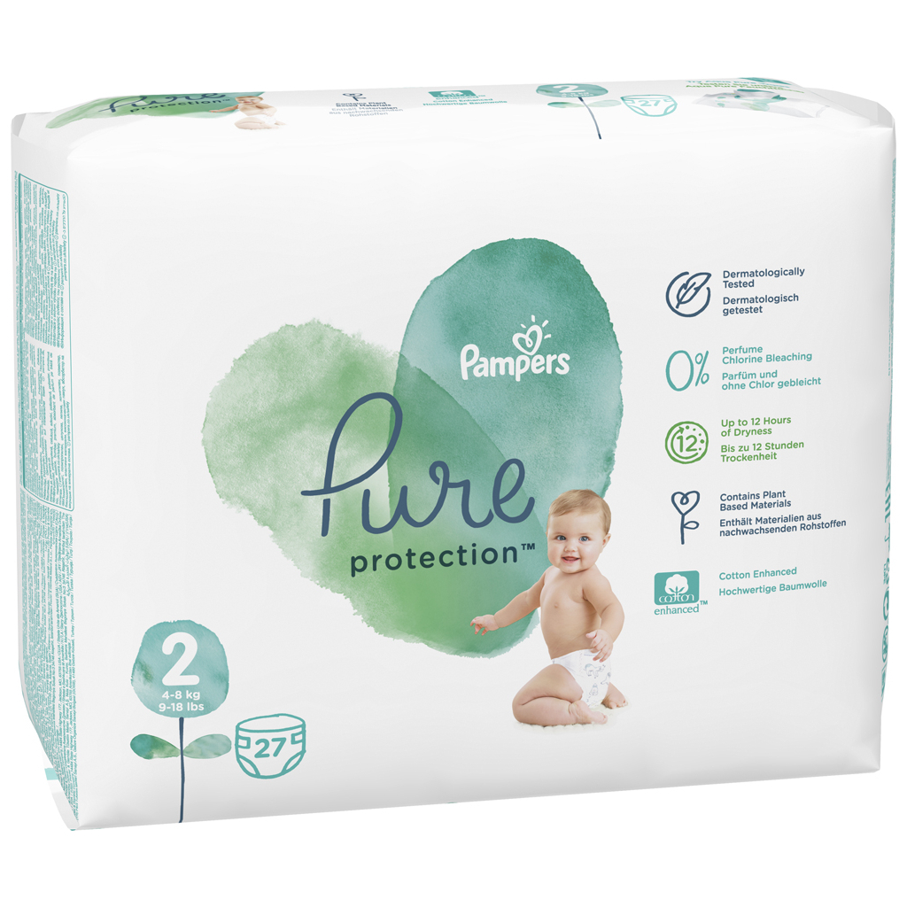 Підгузки Pampers Pure Protection Розмір 2 Mini 4-8 кг 27 шт. (8001841023205) - зображення 3