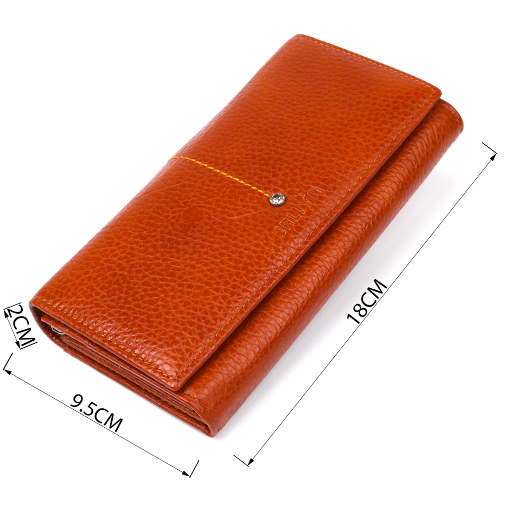 Гаманець Baliya Зі стразом жіночий шкіряний Помаранчевий (18976) - зображення 4