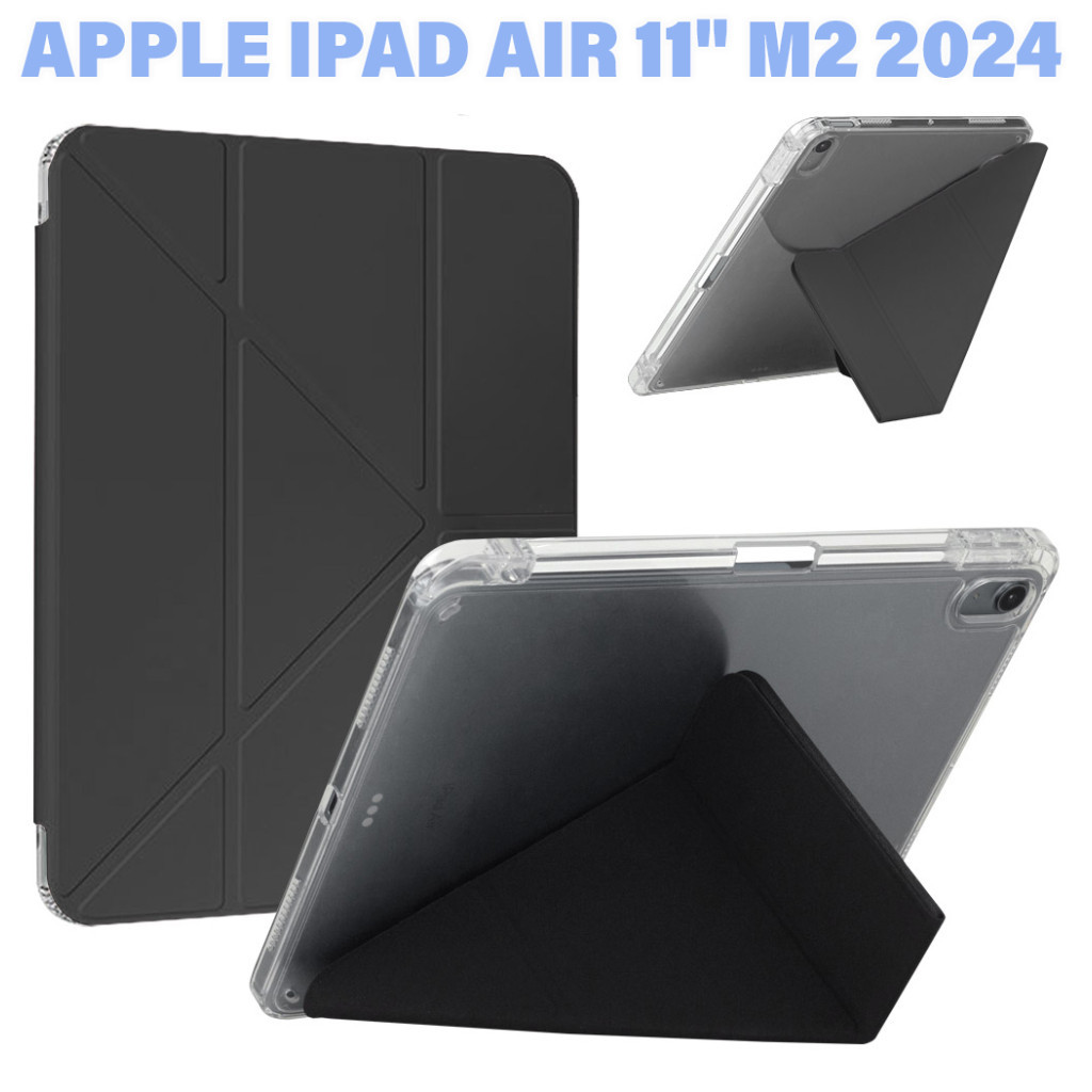 Чохол до планшета BeCover Ultra Slim Origami Transparent Apple iPad Air 11" M2/M3 (2024/2025) Black (711389) - зображення 1