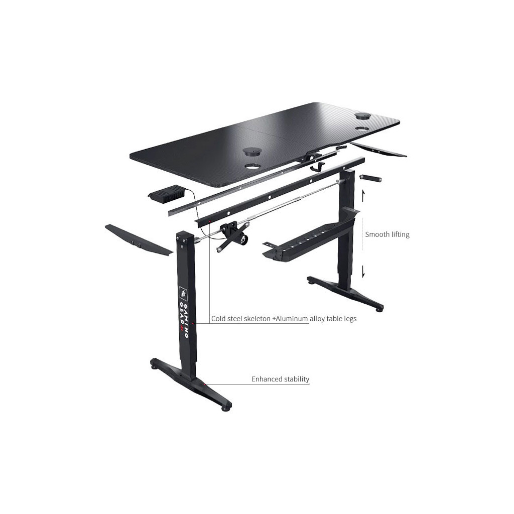 Комп'ютерний стіл 1stPlayer Moto-E 1660 Black - зображення 6