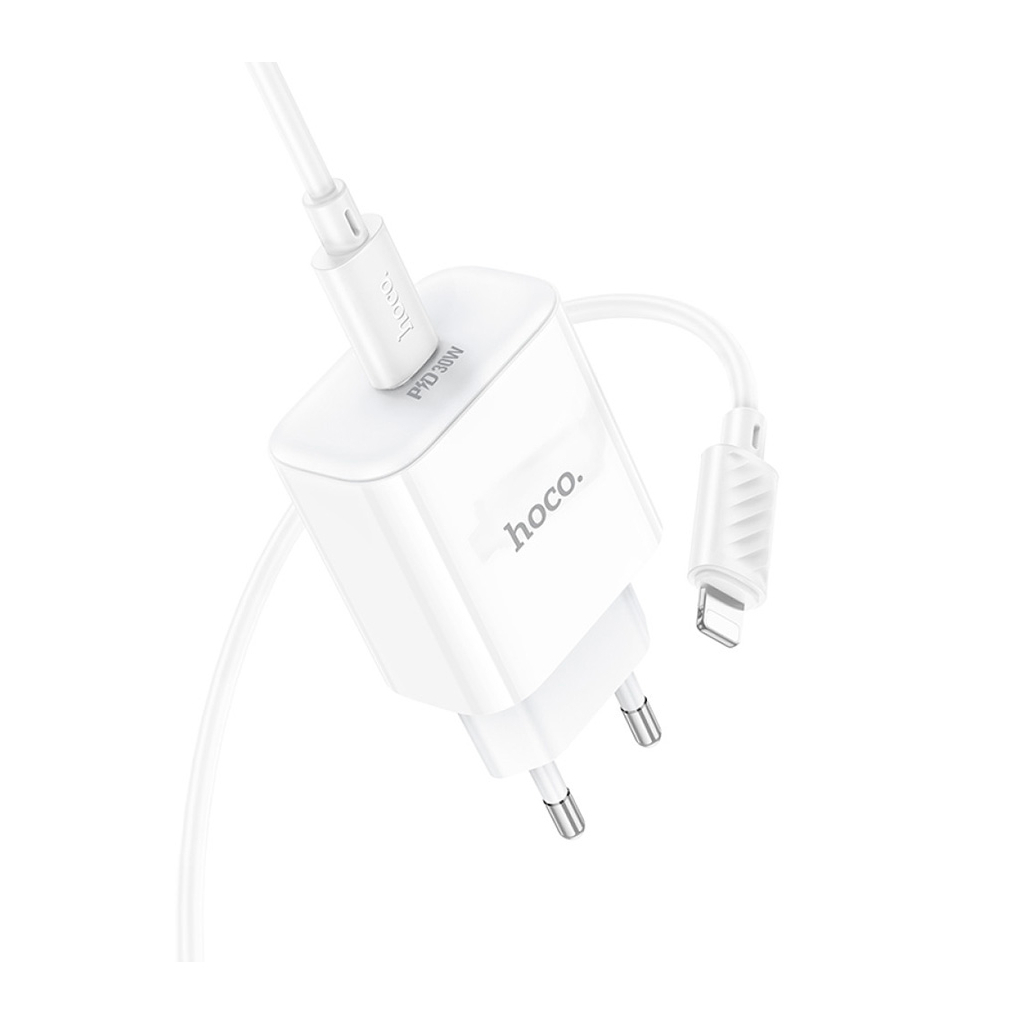 Зарядний пристрій HOCO C76A Pro Majestic USB-C PD30W + cable USB-C to Lightning White (6942007616317) - зображення 4