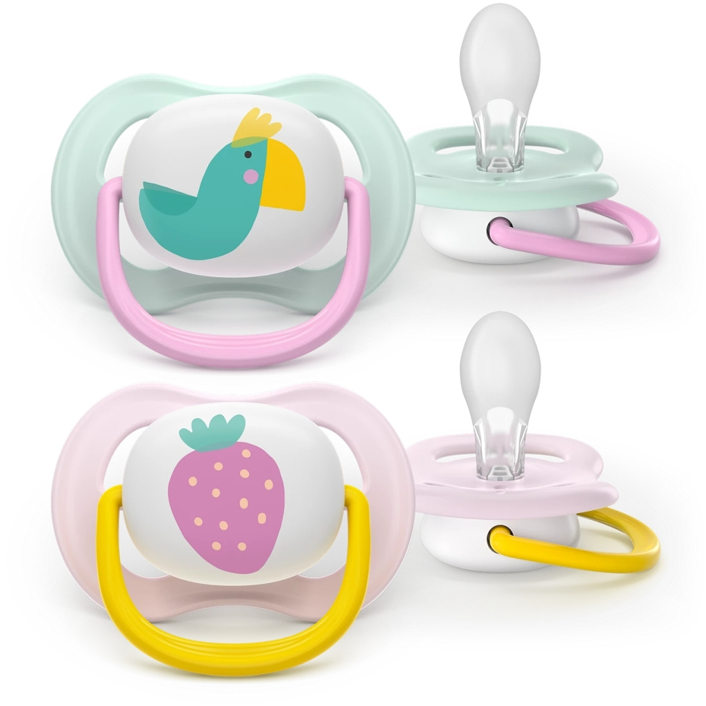 Пустушка Philips AVENT Ultra Air 0-6 місяців 2 шт жовто-рожева (SCF080/24) - изображение 1