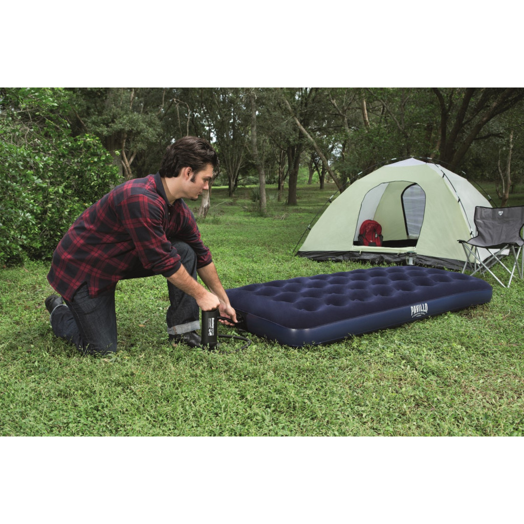 Матрац надувний BestWay Pavillo велюр Синій 99 x 188 x 22 см (67001) - зображення 11
