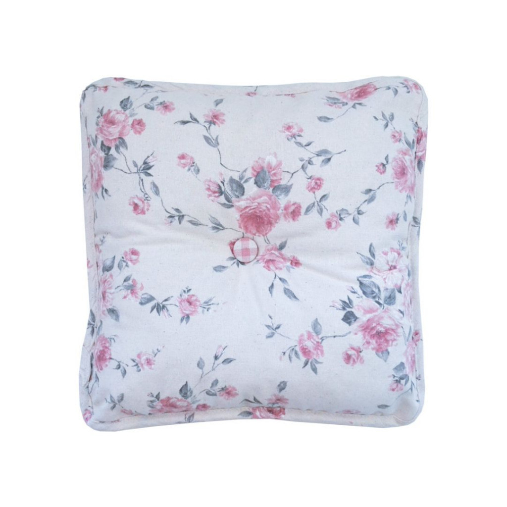 Подушка Прованс декоративна з гудзиком Bella Троянди 35х35 (4823093416611) - зображення 1