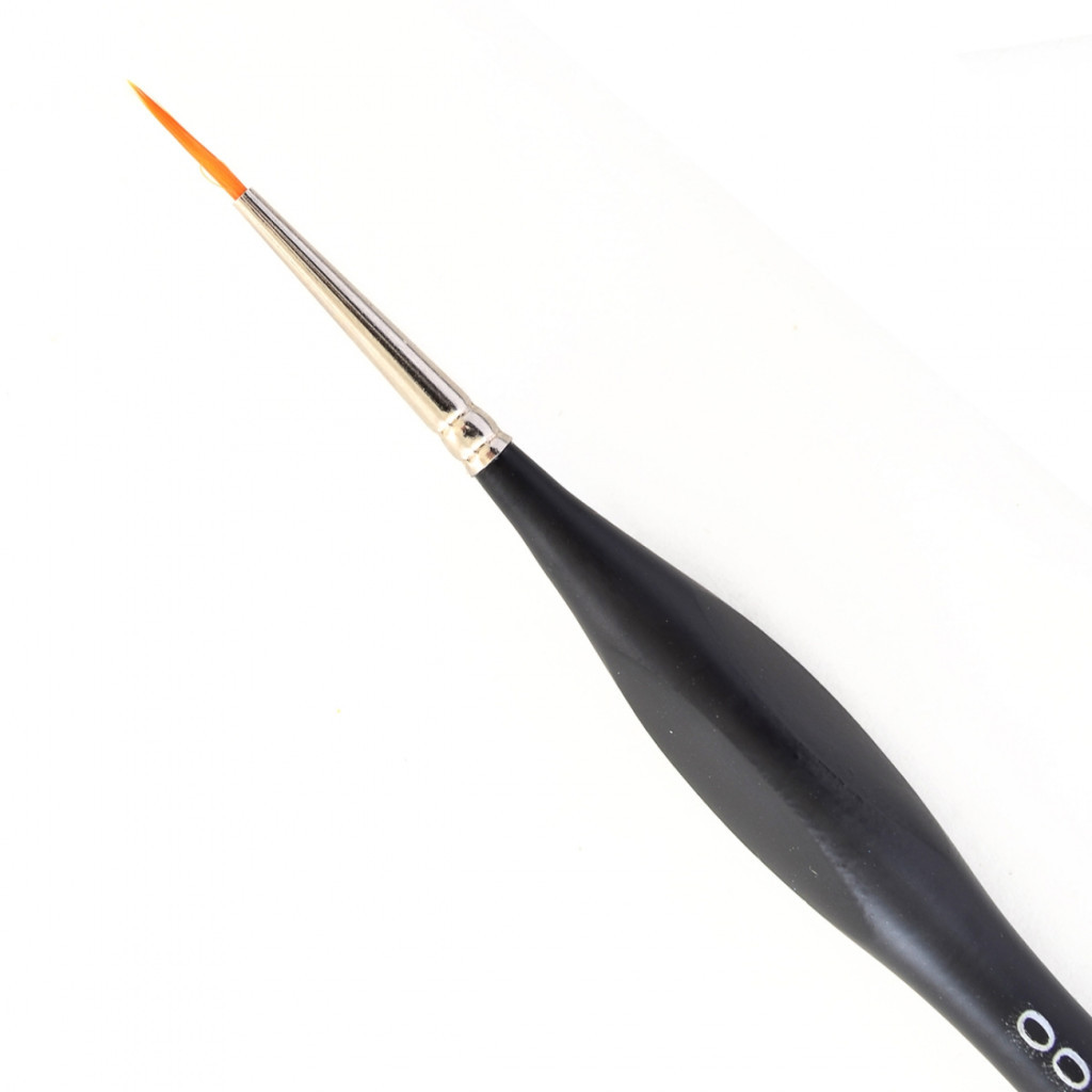 Пензлик для малювання Santi синтетика Sensation, коротка ручка з вигином, кругла, №00 (310768) - зображення 2