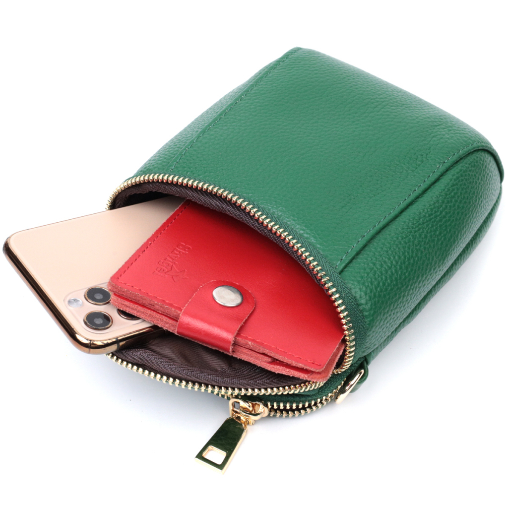 Сумка Vintage Жіноча з м'якої натуральної шкіри Зелена (22341) - зображення 6