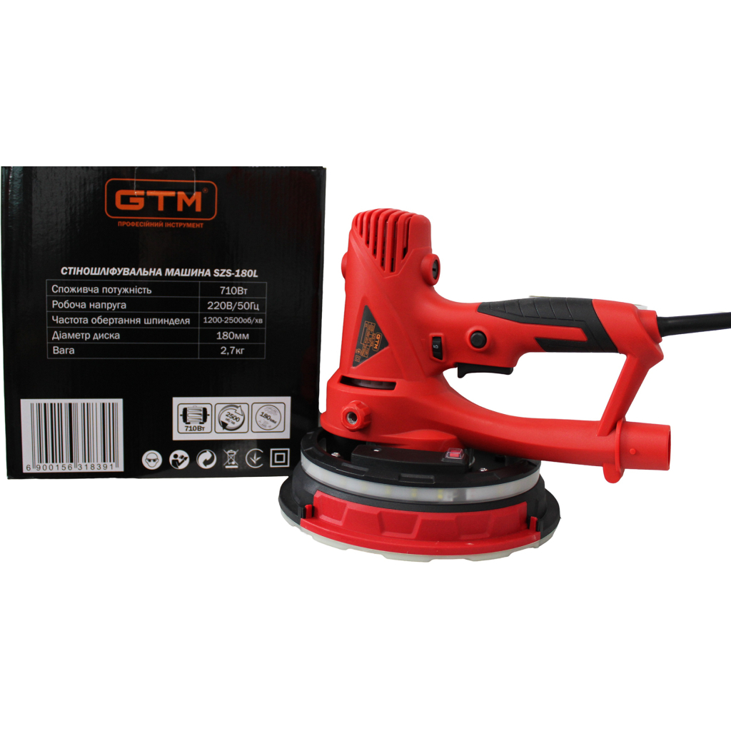 Шліфувальна машина GTM для стін SZS-180L (жираф) 180мм, 710Вт, 1200-2500 об/хв (SZS-180L) - изображение 8