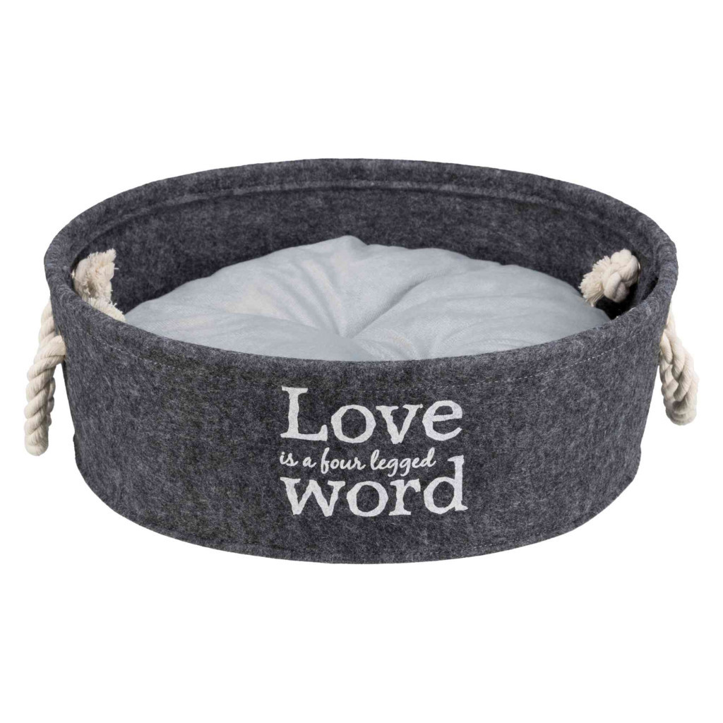 Лежак для тварин Trixie "Lian" фетр з ручками(37 см) Сірий (4047974383957) - зображення 1