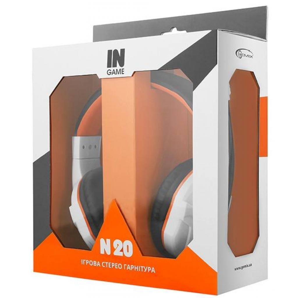 Навушники Gemix N20 White-Black-Orange Gaming - зображення 5