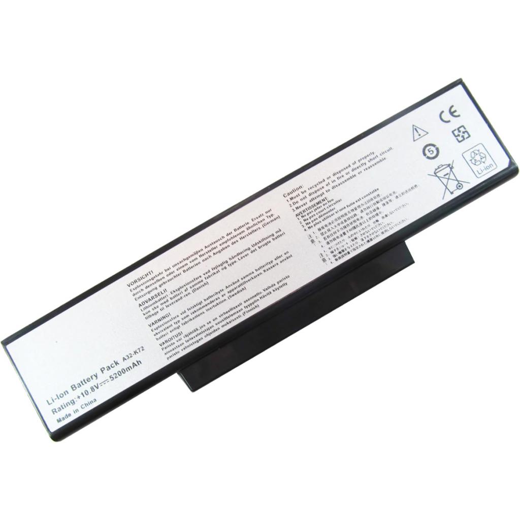 Акумулятор до ноутбука AlSoft Asus A32-K72 5200mAh 6cell 11.1V Li-ion (A41440) - зображення 2