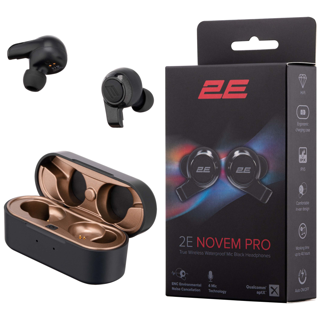 Навушники 2E Novem Pro True Wireless Waterproof Mic Black (2E-EBTWNPBK) - зображення 11