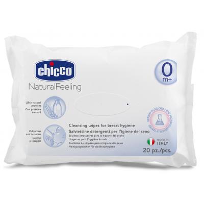 Дитячі вологі серветки Chicco очищувальні для гігієни грудей 20 шт (68811.10) - изображение 1
