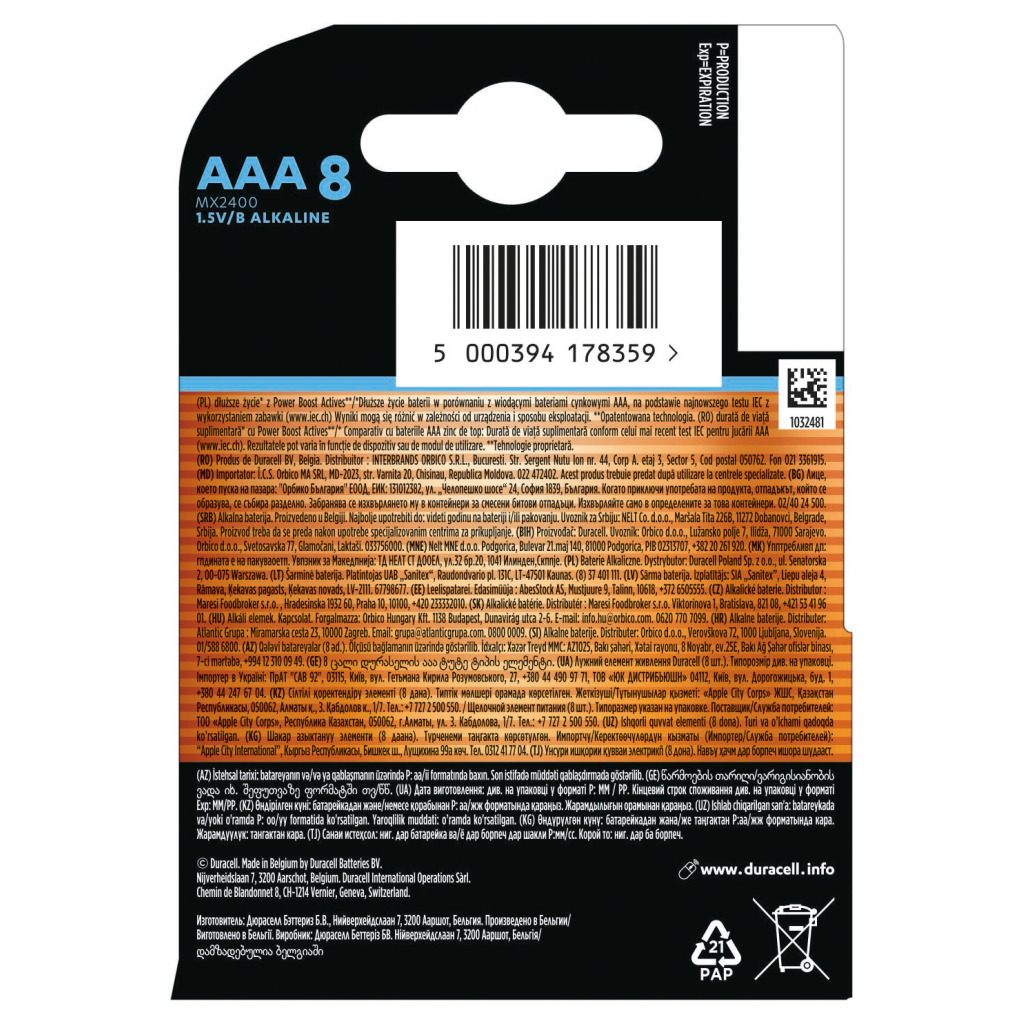 Батарейка Duracell Optimum AAA лужні 8 шт. в упаковці (5015602) - зображення 2