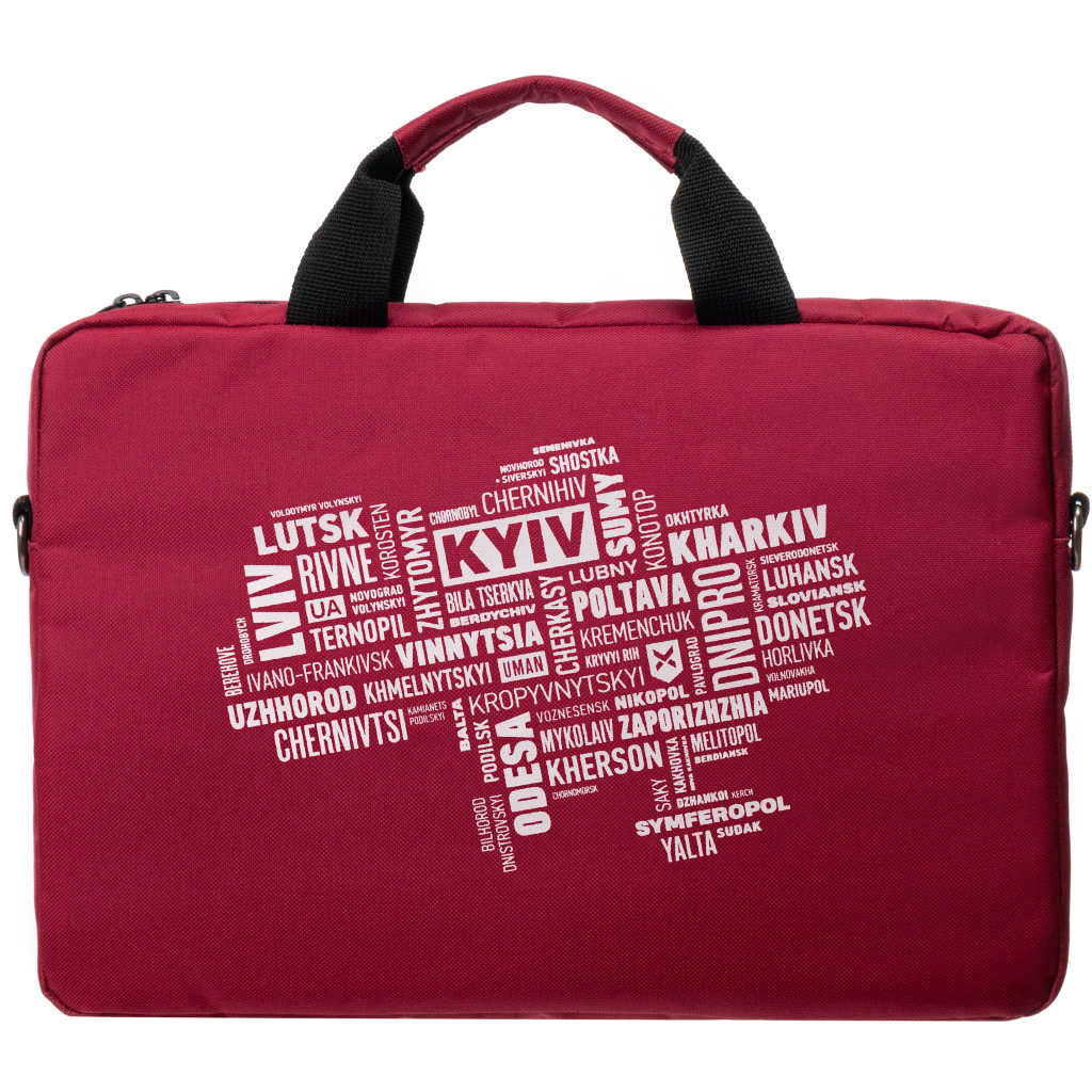 Сумка для ноутбука Vinga 15.6" NB1502 Burgundy, white print (NB1502UWBY) - зображення 4
