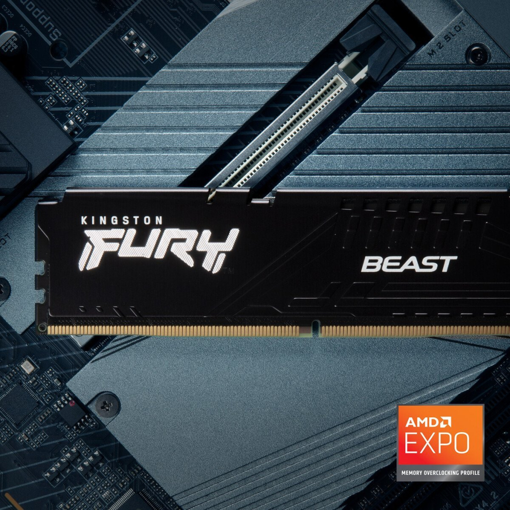 Модуль пам'яті для комп'ютера DDR5 32GB (2x16GB) 5600 MHz Beast AM5 Black Kingston Fury (ex.HyperX) (KF556C36BBEK2-32) - зображення 7