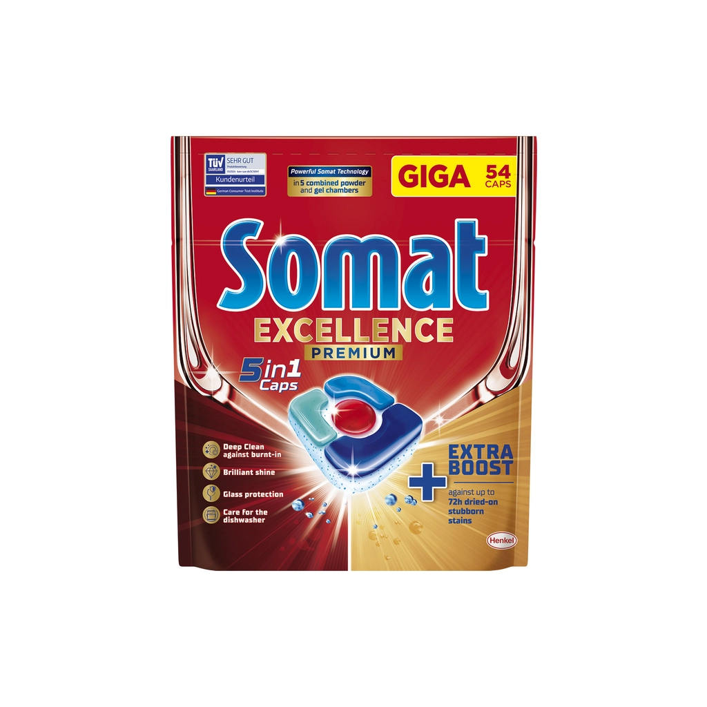 Таблетки для посудомийних машин Somat Excellence 5-в-1 54 шт. (9000101807936) - изображение 1