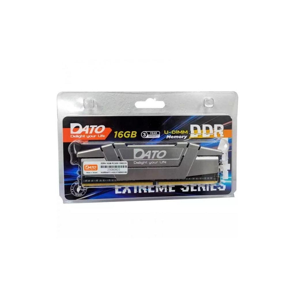 Модуль пам'яті для комп'ютера DDR4 8GB 3200 MHz Extreme Grey Dato (EXB8G4DLDND32) - зображення 2
