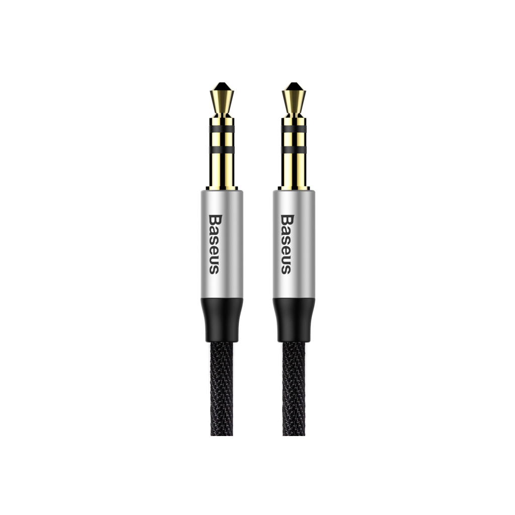 Кабель мультимедійний 3.5mm M to 3.5mm M 0.5m black-silver Baseus (CAM30-AS1) - зображення 1