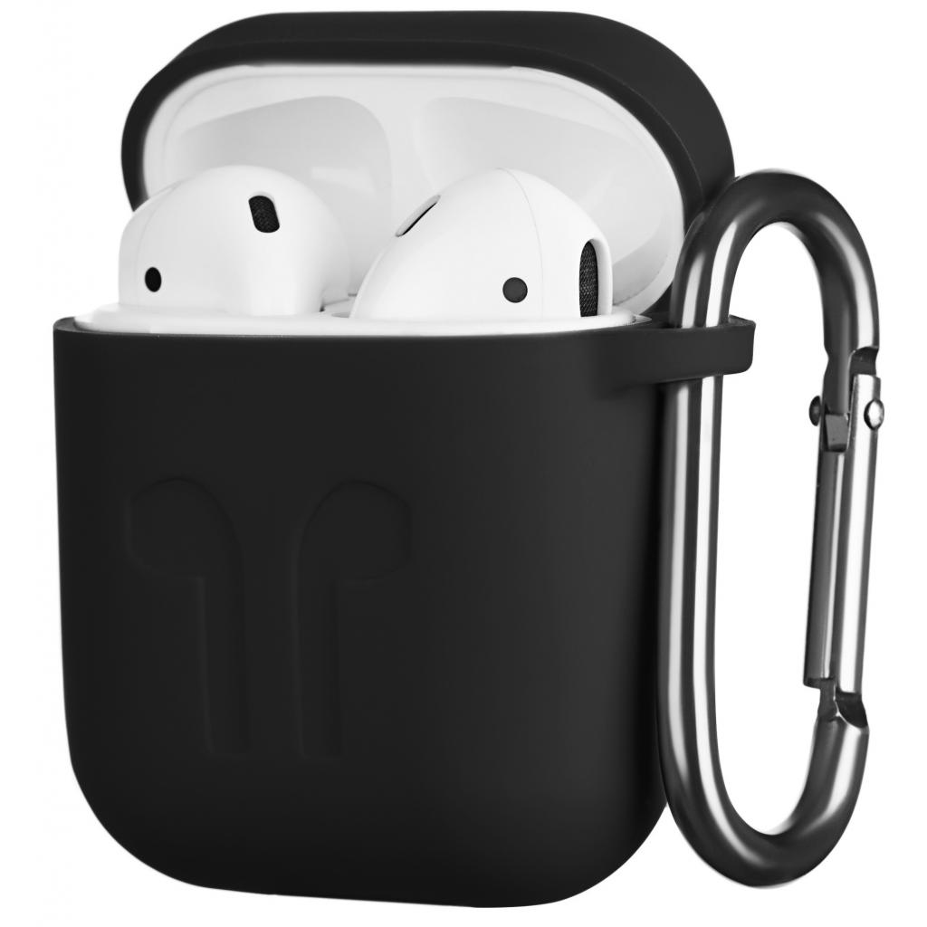 Чохол для навушників 2E для Apple AirPods Pure Color Silicone Imprint 1.5 мм Black (2E-AIR-PODS-IBSI-1.5-BK) - изображение 2