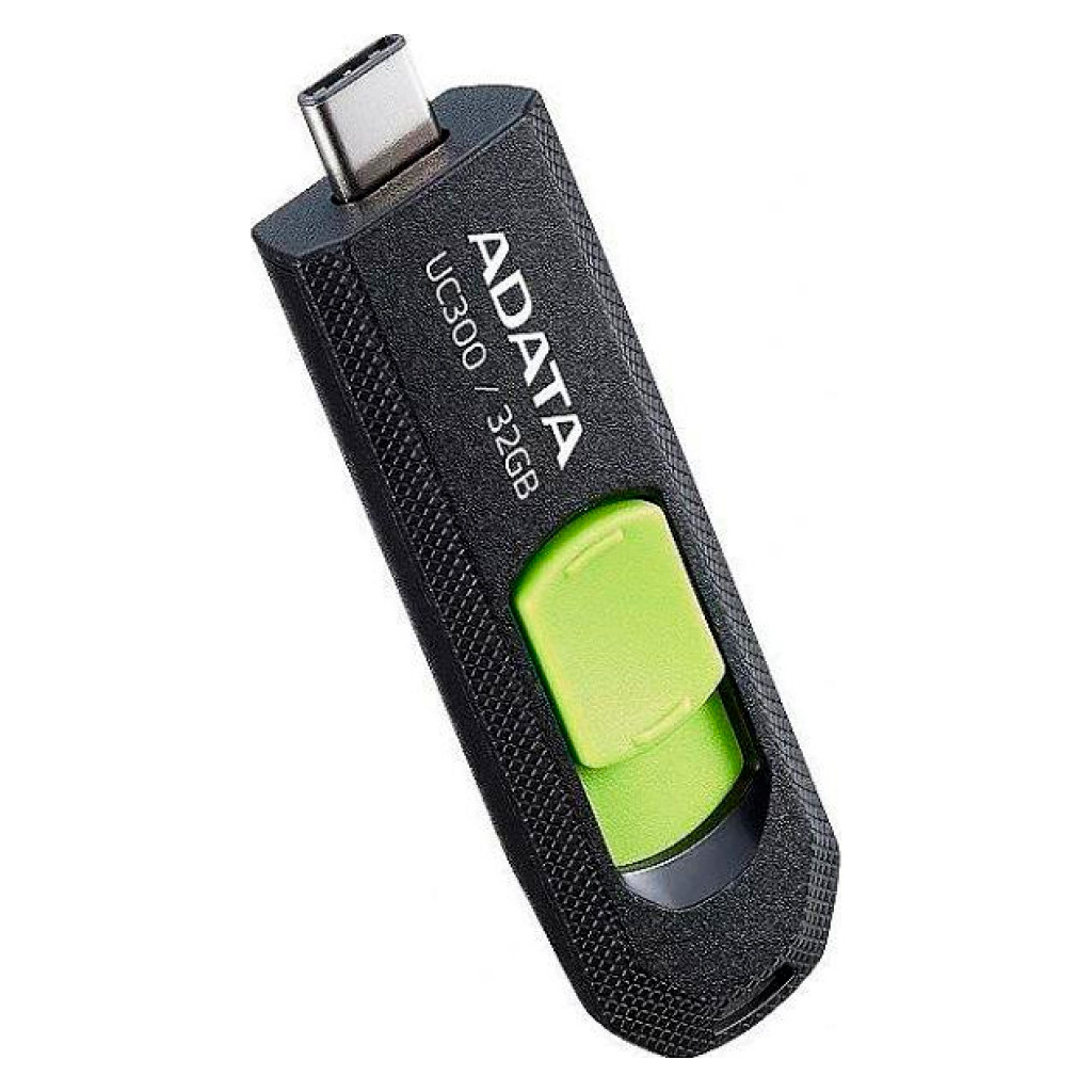 USB флеш накопичувач ADATA 32GB UC300 Black/Green Type-C USB 3.2 (ACHO-UC300-32G-RBK/GN) - зображення 3