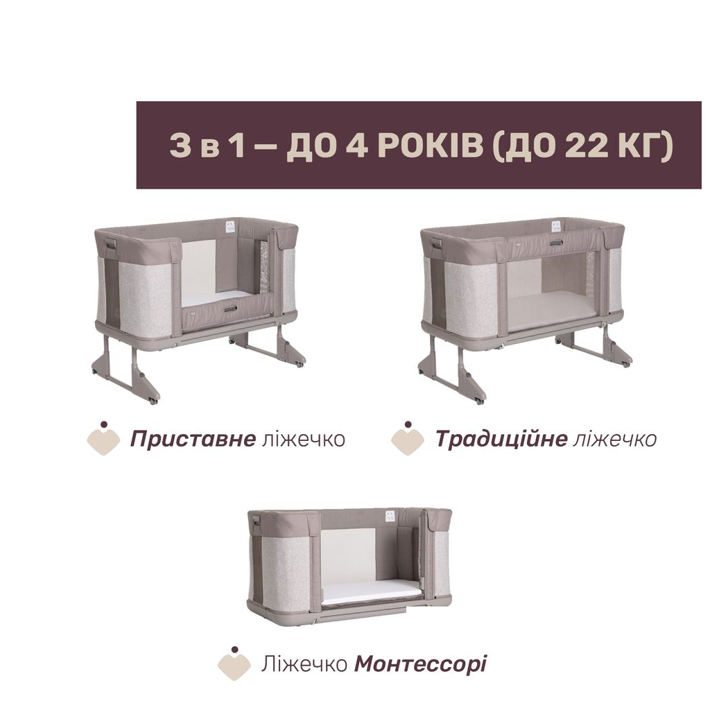 Ліжечко Chicco Next2Me Forever 3 в 1 бежевий (79650.10) - зображення 2