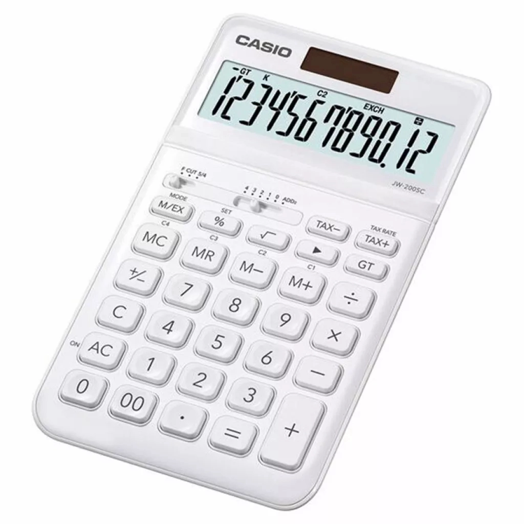 Калькулятор Casio JW-200SC-WE-W-E, білий (CALC-CAS-JW-200SC-WE) - изображение 1