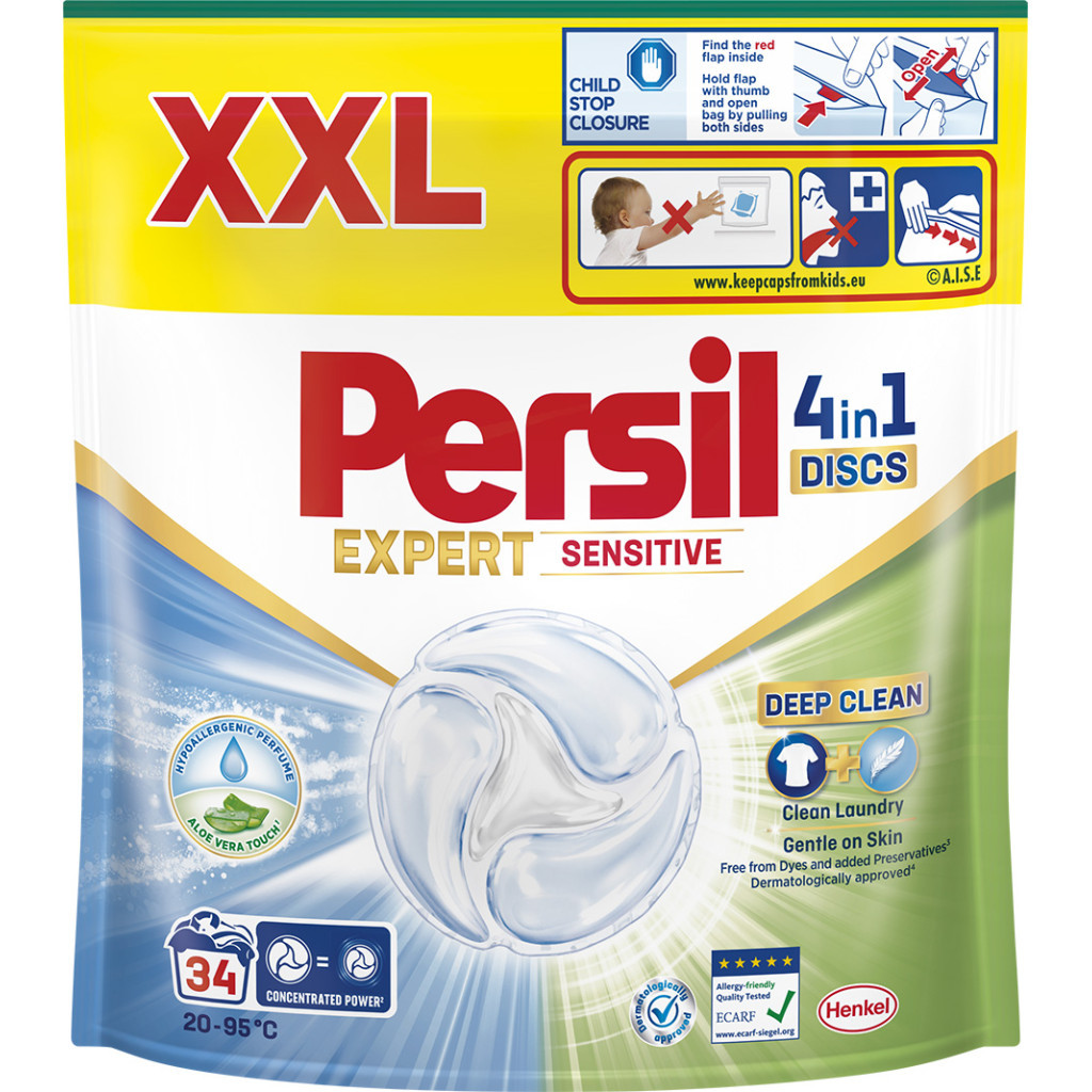Капсули для прання Persil 4in1 Discs Expert Sensitive Deep Clean 34 шт. (9000101801804) - зображення 1