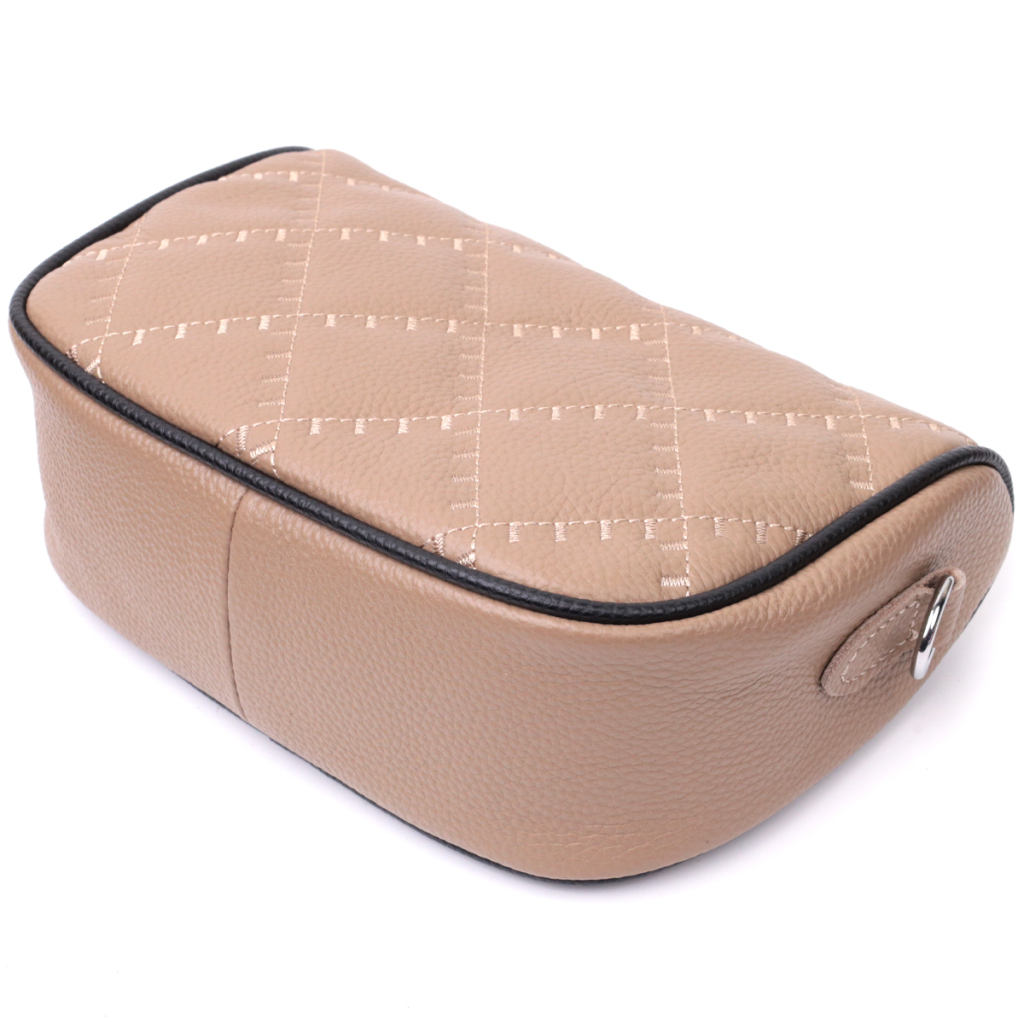 Сумка Vintage Напівкругла крос-боді жіноча з натуральної шкіри Бежева (22392) - зображення 5