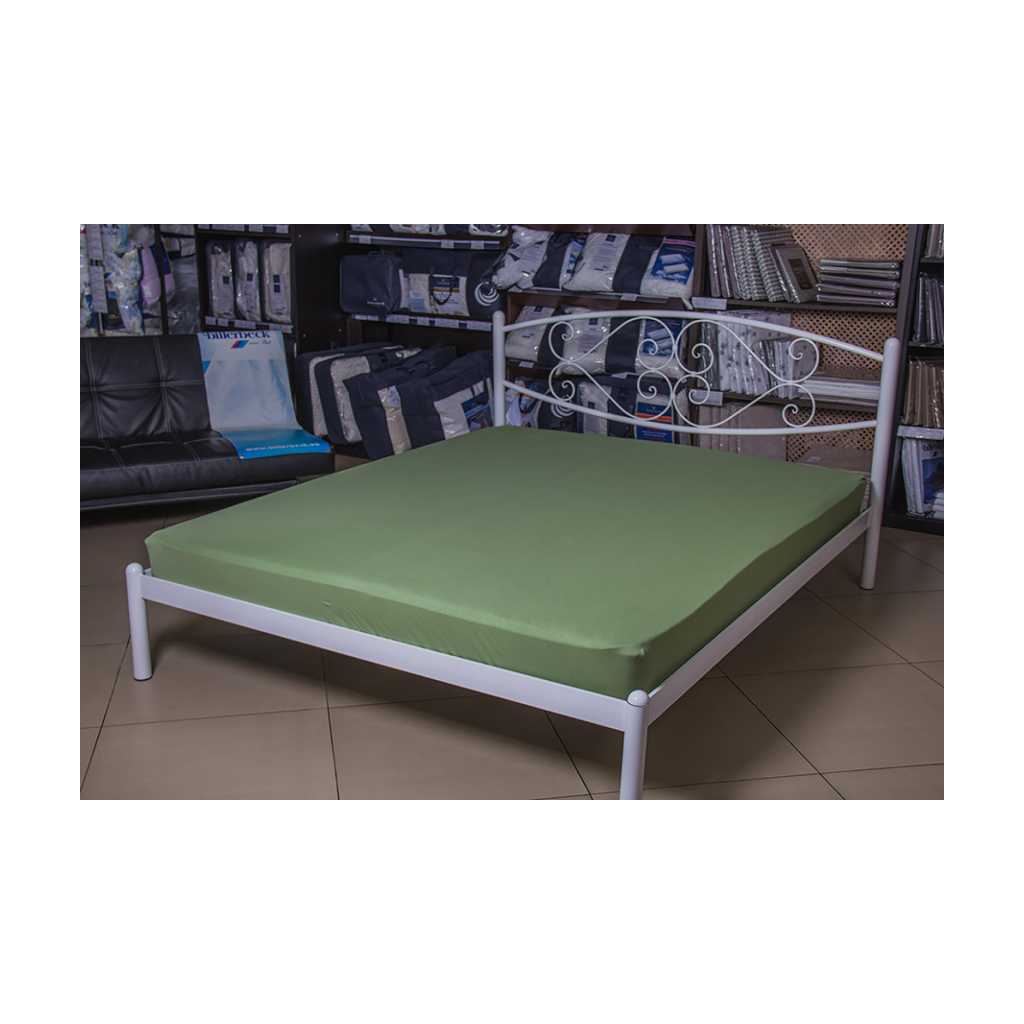 Простирадло Billerbeck трикотажне на резинці оливкове 100х200 см (1671-Е32) - зображення 2