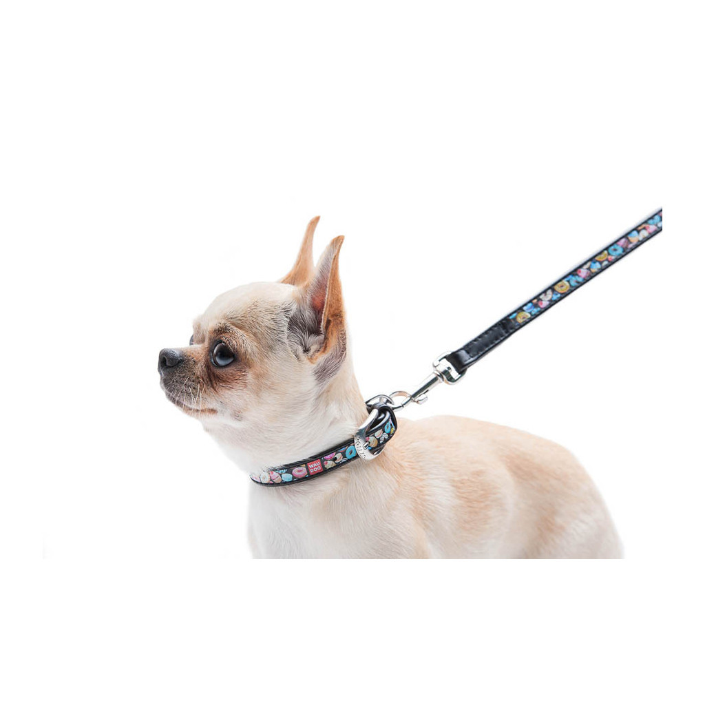 Нашийник для тварин WAUDOG Design з QR паспортом "Пончики" Ш 12 мм Д 18-24 см чорний (36861) - изображение 6