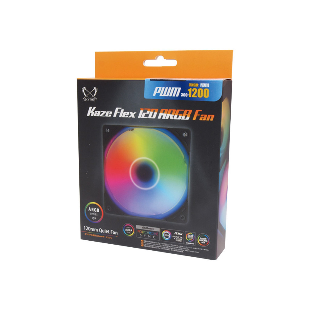 Кулер до корпусу Scythe Kaze Flex 120 mm ARGB PWM (KF1225FD18AR-P) - зображення 6