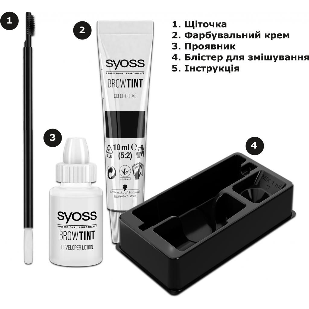 Фарба для брів Syoss Brow Tint 3-1 Графітовий чорний 17 мл (4015100327748) - изображение 4