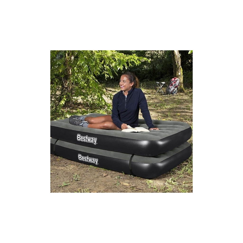 Матрац надувний BestWay 3в1 99 х 188 х 25/51 см Чорний (BW 67922) - зображення 4