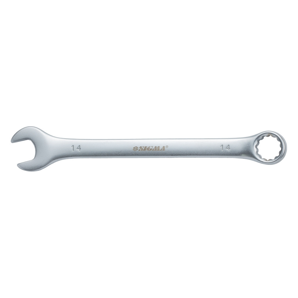 Ключ Sigma ріжково-накидний 14мм CrV satine з підвісом (6021591) - зображення 1