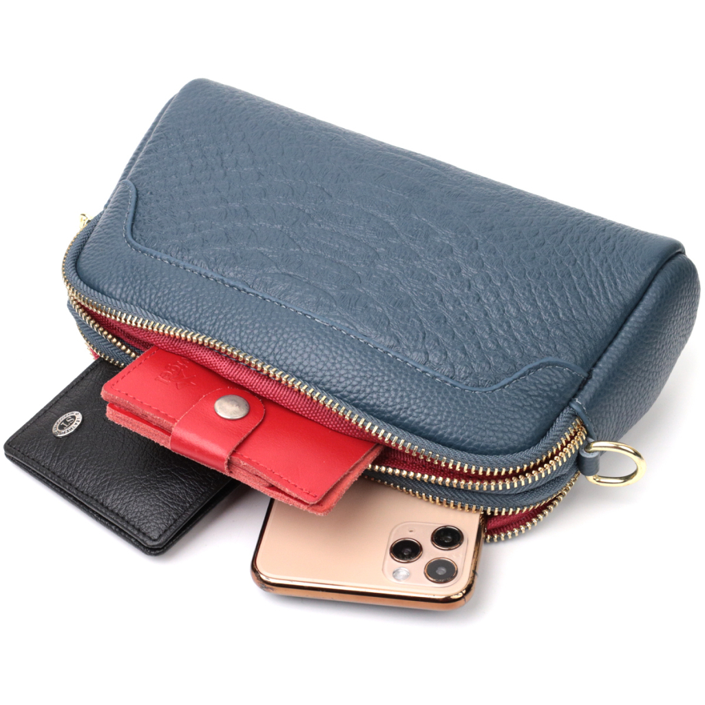 Сумка Vintage На два відділення з натуральної шкіри Синя (22355) - зображення 8