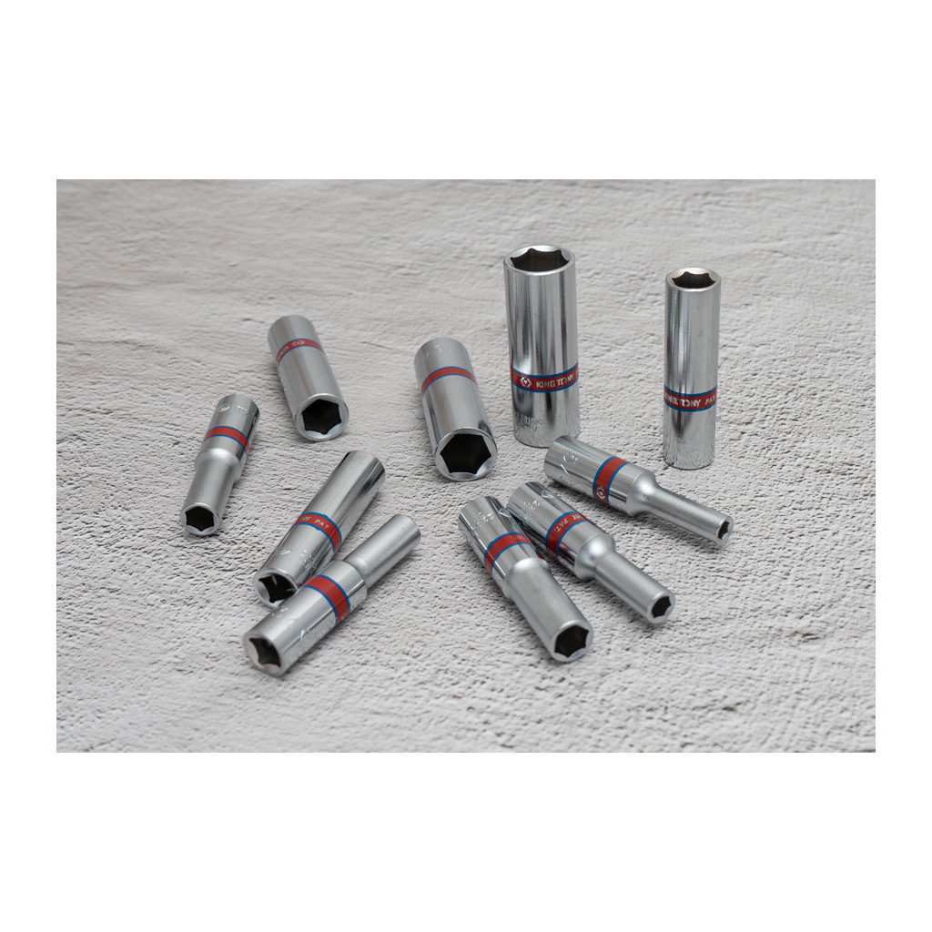 Набір головок KING TONY 1/4" подовжених 10 шт. (2510SR) - зображення 4