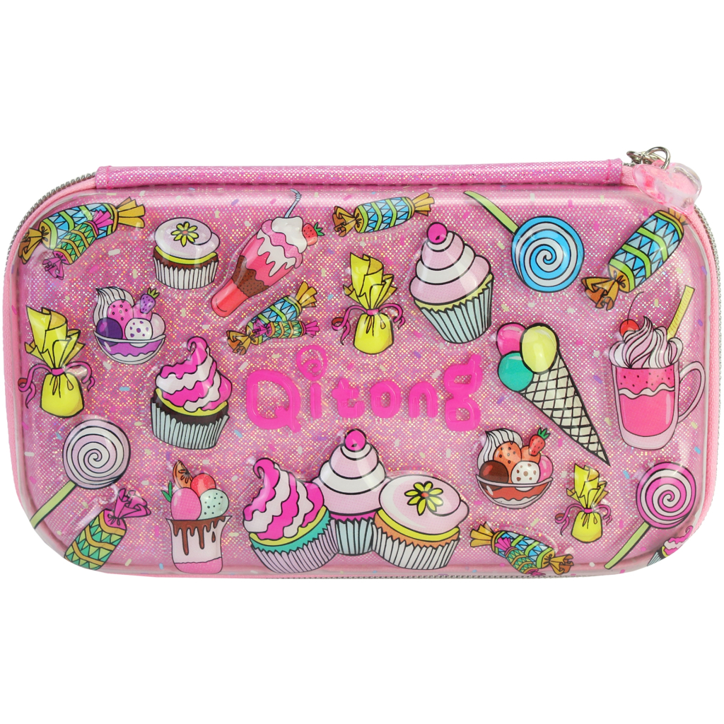 Пенал Cool For School з тисненням 1 відділення Фуксія (QT-5781-Rosered) - зображення 1