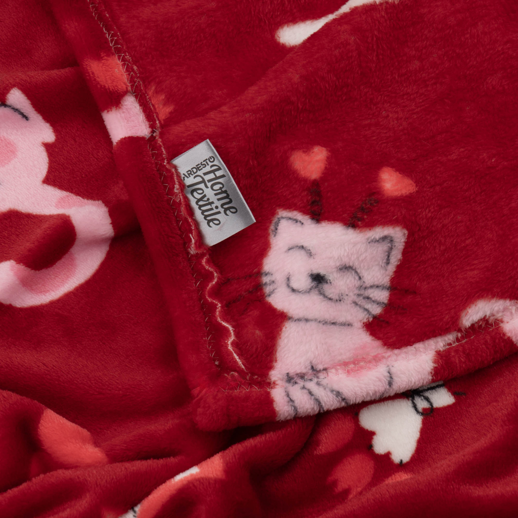 Плед Ardesto Flannel 160х200см, 100% поліестер, котики з сердечками (ART0124PB) - зображення 4