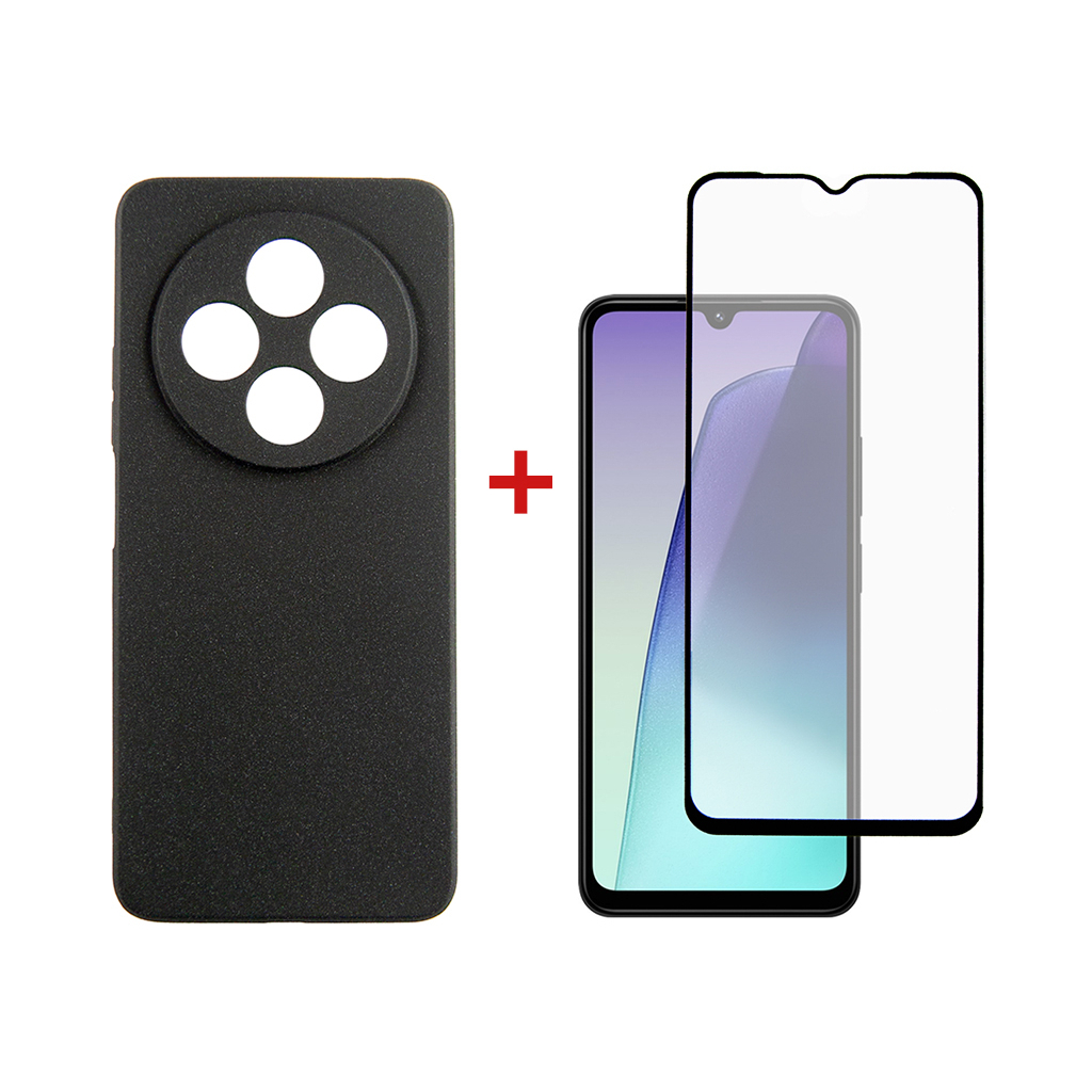 Чохол до мобільного телефона Dengos Xiaomi Redmi 14C Carbon + glass (Black) (DG-KM-119) - зображення 1