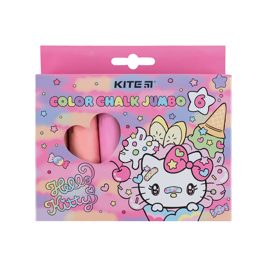 Крейда Kite кольорова Jumbo Hello Kitty, 6 кольорів (HK24-073) - изображение 1