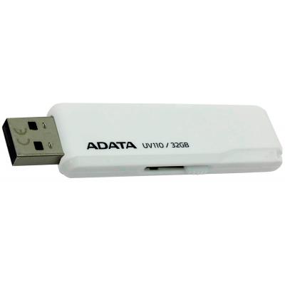 USB флеш накопичувач ADATA 32GB UV110 White USB 2.0 (AUV110-32G-RWH) - зображення 3