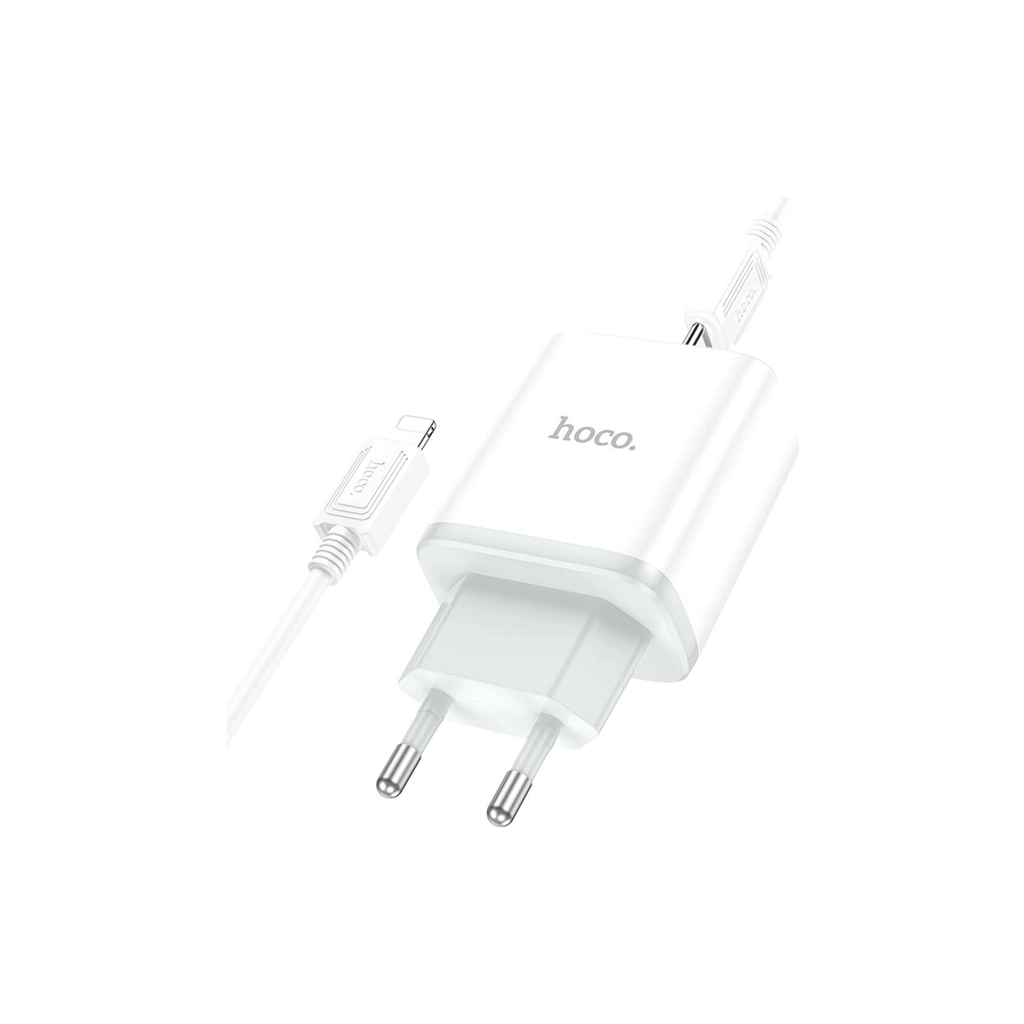 Зарядний пристрій HOCO C104A USB-C PD20W + cable USB-C to Lightning white (6931474782908) - зображення 1